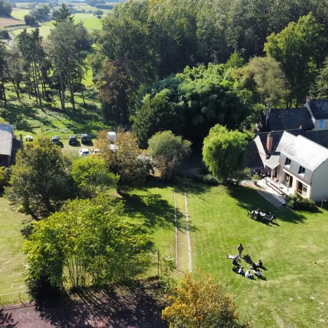 Moulin de Crampaux 72510 Mansigne (vue aerienne)