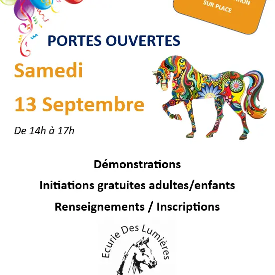 Portes ouvertes de l'écurie le 13 septembre 2025