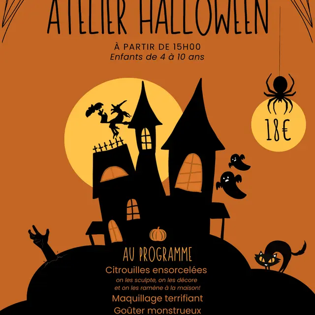 Soirée Halloween illustratif noir et orange Flyer - 1
