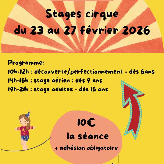 Stages cirque du 23 au 27 février 2026 - Mimulus - Fresnay-sur-Sarthe