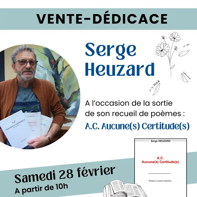 Affiche Vente-dédicace Serge Heuzard - Saint-Calais