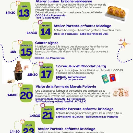 activités d'avril 2026