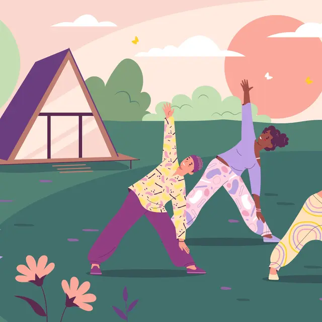 2307.q893.008.S.m009.c10.retreat spiritual practice flat illustration