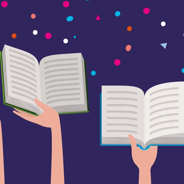 Books and hands design, Education literature read library school university and learning theme Vector illustration