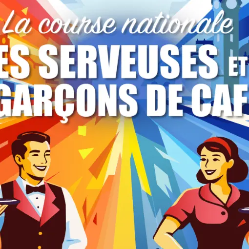 Course des serveuses et garçons de cafe