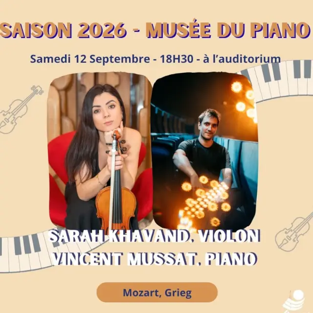 SAISON MUSICALE À L'AUDITORIUM - SARAH KHAVAND ET VINCENT MUSSAT