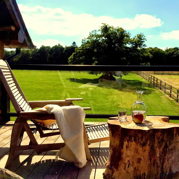 Le Pré des Colombiers à Tordouet, terrasse du Lodge