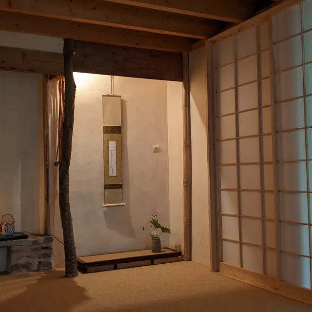 l'intérieur du pavillon de thé
