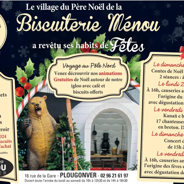 Programme animations de Noël à la Biscuiterie Menou