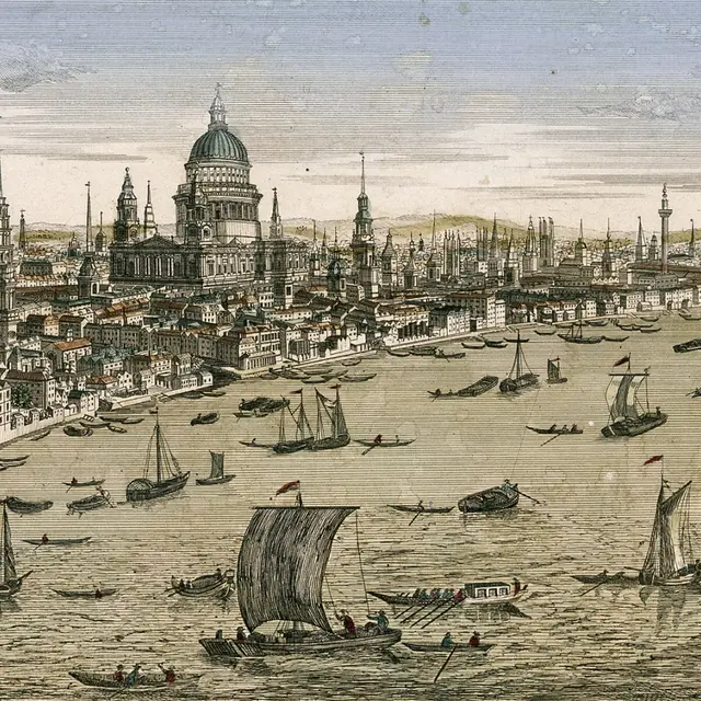 Vue de Londres et de la Tamise vers le Sud Ouest, BNF Paris