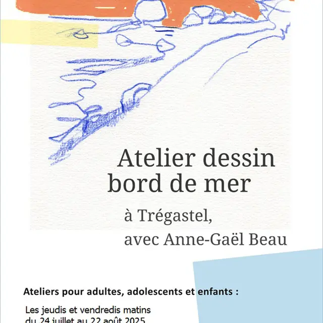 affiche A3-2025 Atelier Dessin Trégastel été-2