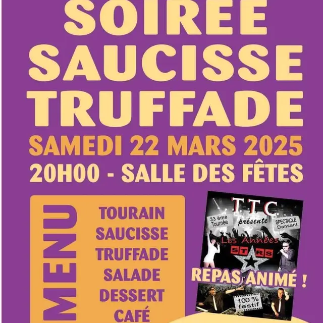 Soirée Saucisse Truffade à Saint Crepin et Carlucet 22-03-2025