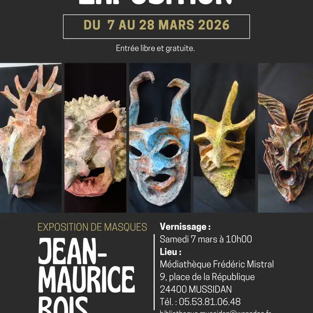 Affiche Exposition JM BOIS Simple Photo Blanc Noir - 1