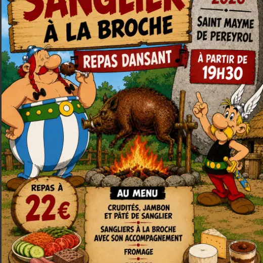 08-repas sanglier à la broche-St Mayme de Pereyrol