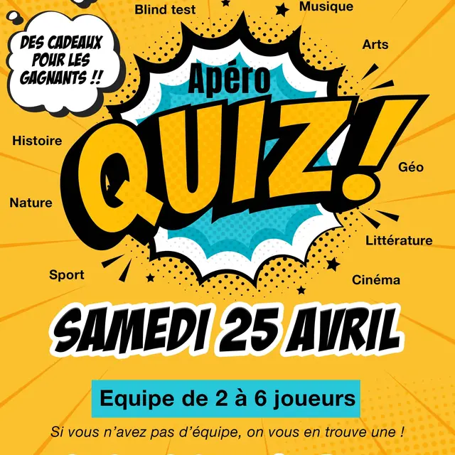 Apéro Quiz Verteillac 25 avril