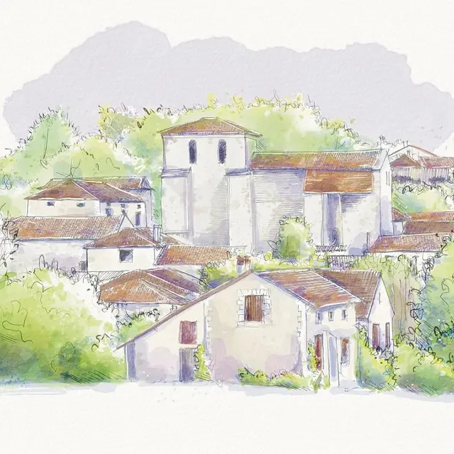 Aquarelle_A3 - La Chapelle Gonaguet