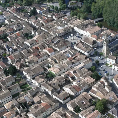 Bastide vue du ciel - Eymet