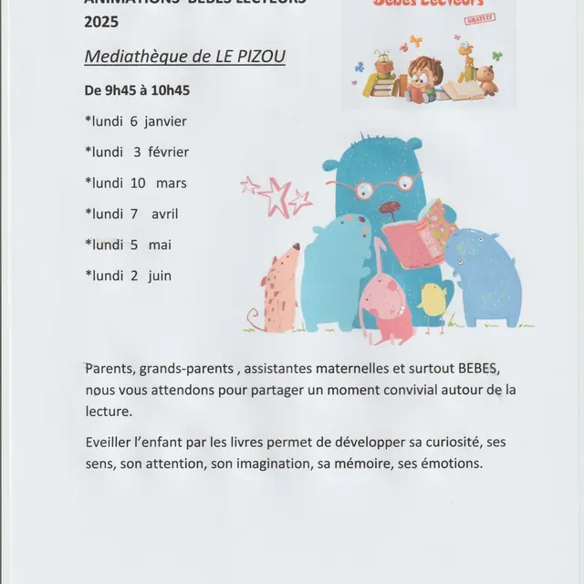Bébés lecteurs Le Pizou
