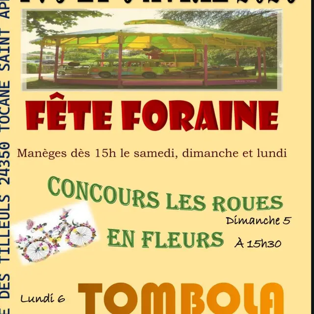 Fête foraine tocane 4,5,6 avril