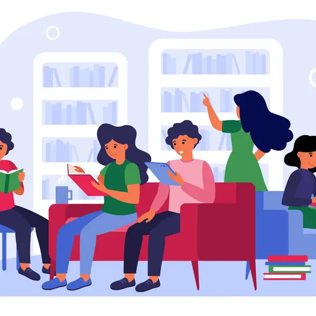 People studying and learning in room