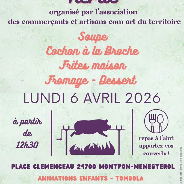 Repas-cochon-braisé-Comart-vallee-isle-perigord