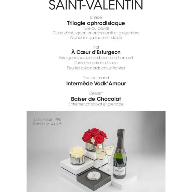 domaine caviar MENU SAINT VALENTIN