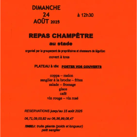 repas champêtre Léguillac 24.08.25
