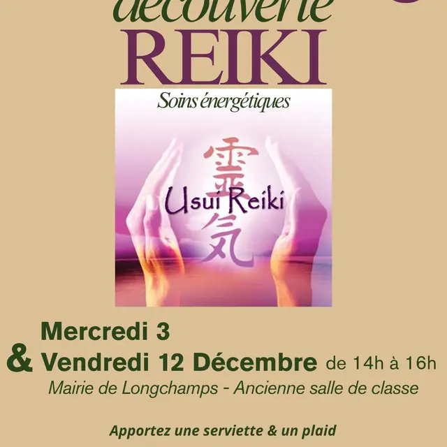 Atelier découverte Reiki Longchamps 03.12 12 25