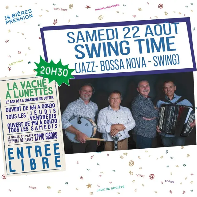 Concert Swing Time La Vache à Lunettes Gisors 22 08 26