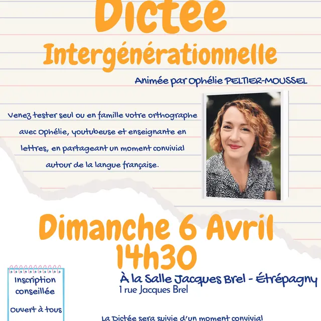 Dictée intergénérationnelle Étrépagny 06 04 25