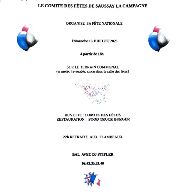 Fête nationale Saussay-la-Campagne 13 07 25