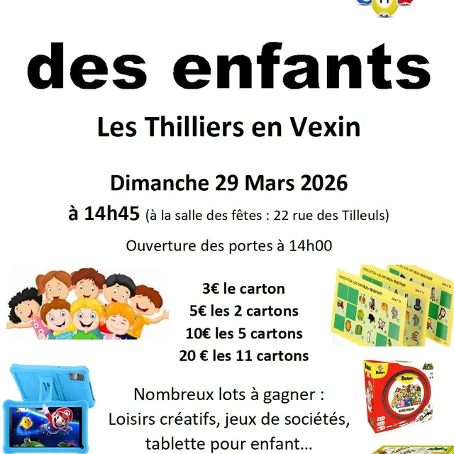 Loto des enfants Les Thilliers en Vexin 29 03 26
