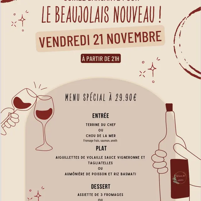 Soirée Beaujolais nouveau Gisors 21 11 25