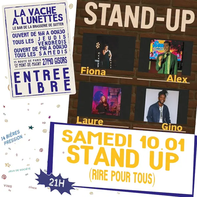 Soirée Stand Up La Vache à Lunettes 10 01 26