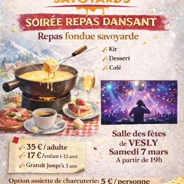 Soirée fondue savoyarde Vesly 07 03 26