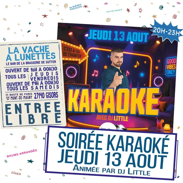 Soirée karaoké La Vache à Lunettes 13 08 26
