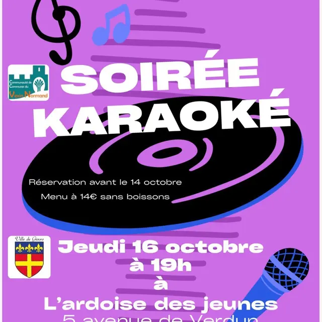 Soirée karaoké l'Ardoise des Jeunes Gisors 16 10 25