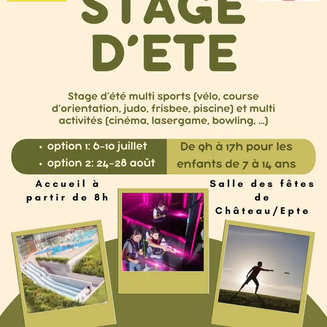 Green and Beige Modern Abstract Geometric Summer Camp Flyer - Green and Beige Modern Abstract Geometric Summer Camp Flyer