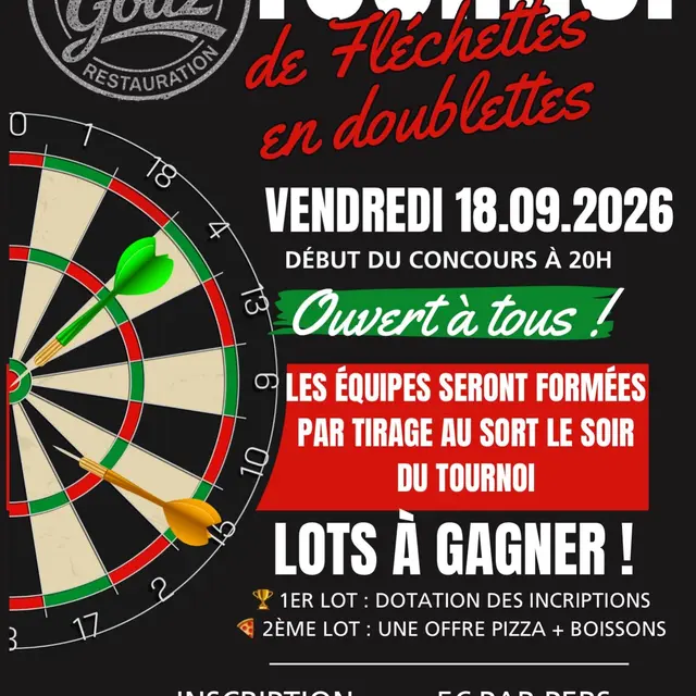 affiche tournoi de fléchettes