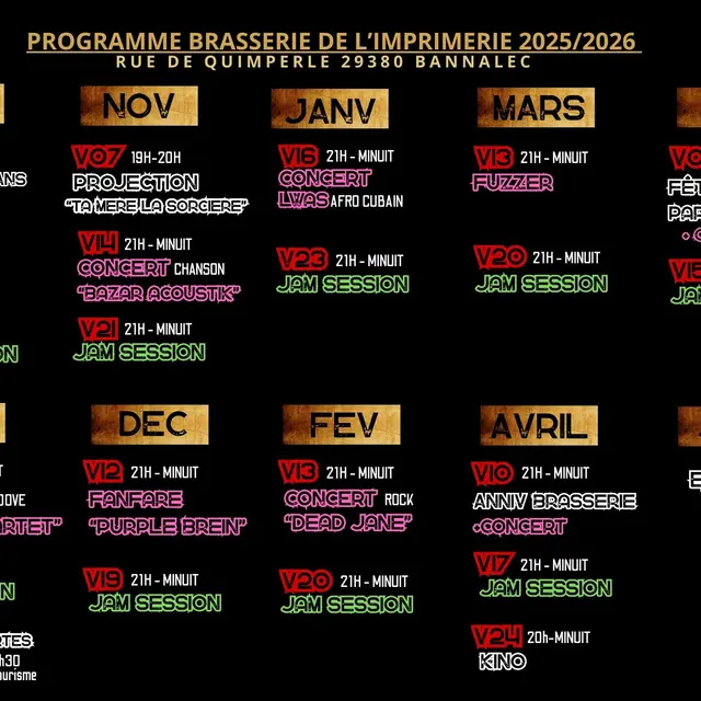 Brassrie de l'imprimerie 2025-2026