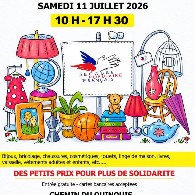 braderie secours populaire 11 juillet