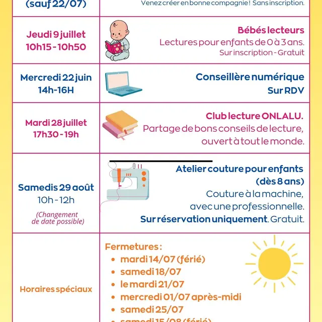 programme été médiatheque