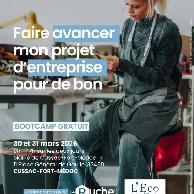 2026 03 30 31 Affiche-Bootcamp-medoc-La-Ruche-et-Eco-ME-2-725x1024