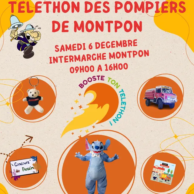 Téléthon-Pompiers-Montpon-vallee-isle-perigord