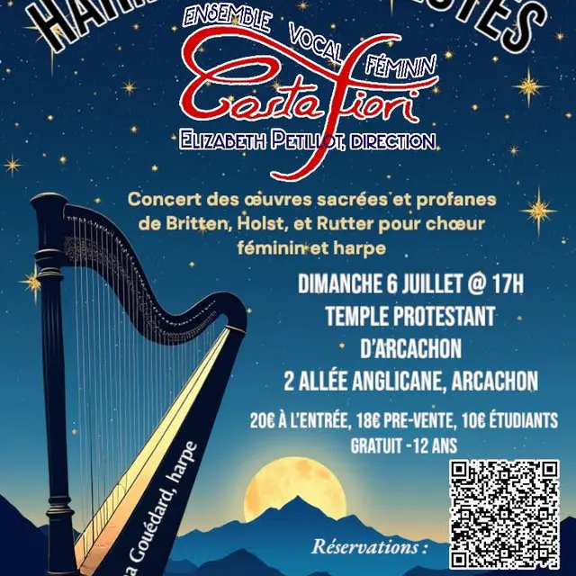 AFFICHE CONCERT CASTAFIORI ARCACHON TEMPLE PROTESTANT