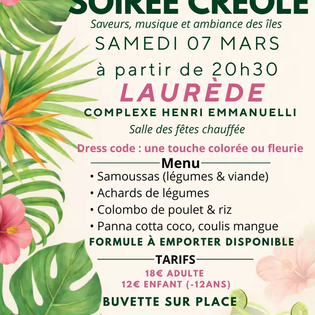 Affiche soirée créole