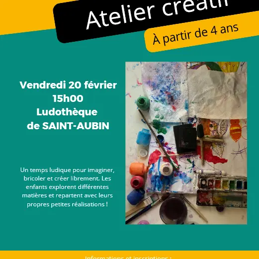Ateliers créatifs 20 FEV St-Aubin
