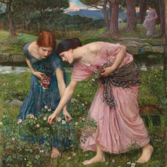 Gather Ye Rosebuds While Ye May, by John William Waterhouse