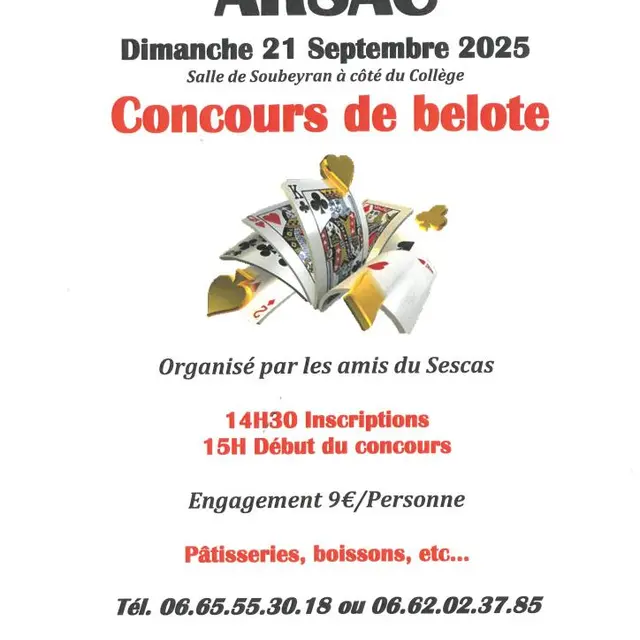 Concours de belotte à Arsac