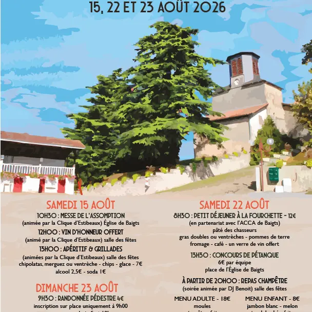 Fêtes de Baigts 15.22.23 AOUT